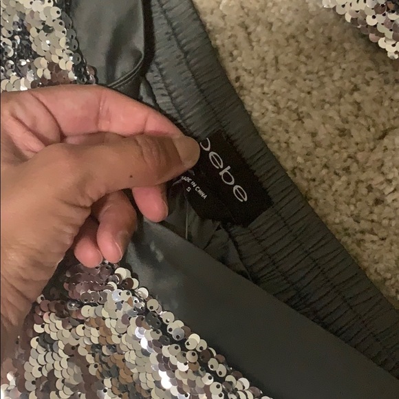 Bebe Sequence pants suit tube top with tie - Picture 5 of 8